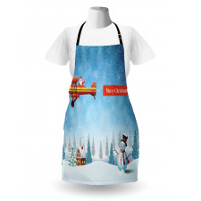 Santa Plane Snowman Apron