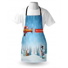 Santa Plane Snowman Apron