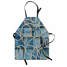 Denim Patchwork Rope Apron