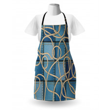 Denim Patchwork Rope Apron