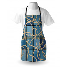 Denim Patchwork Rope Apron