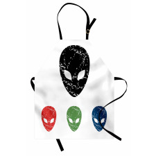 Grunge Alien Heads Art Apron