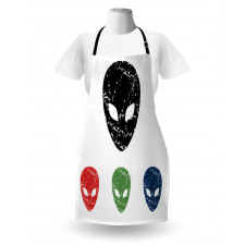 Grunge Alien Heads Art Apron