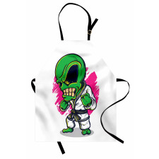 Angry Alien Karate Art Apron