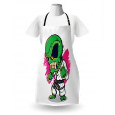 Angry Alien Karate Art Apron