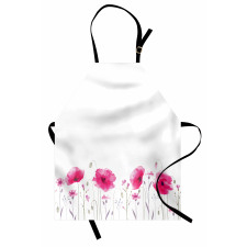 Pink Poppy Flowers Art Apron