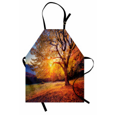 Mevsimler Mutfak Önlüğü Romantik Ağaç ve Güneş