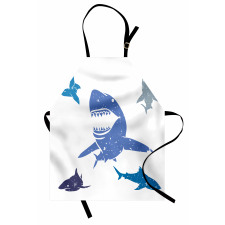 Hayvan Deseni Mutfak Önlüğü Deniz Su Altı Köpek Balığı Desenli