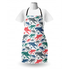 Hayvan Deseni Mutfak Önlüğü Renkli Köpek Balıkları