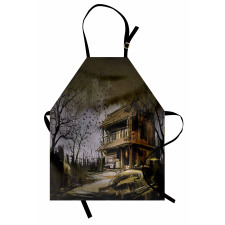 Wooden Haunted House Apron