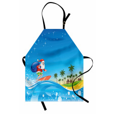 Özel Günler için Mutfak Önlüğü Sörf Yapan Noel Baba