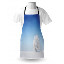 Alone Tree Snowy Field Apron