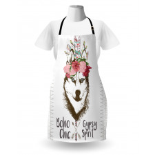 Flowers Feathers Husky Apron