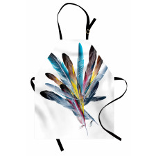 Colorful Feathers Old Pen Apron