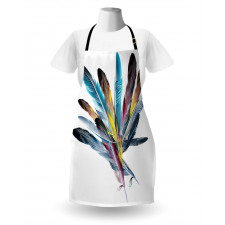 Colorful Feathers Old Pen Apron