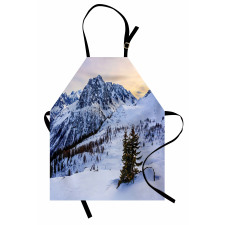 Snowy Mountain Winter Apron