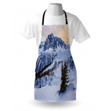 Snowy Mountain Winter Apron