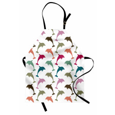 Colorful Dolphins Art Apron