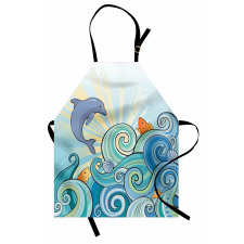 Cartoon Dolphin Ocean Apron