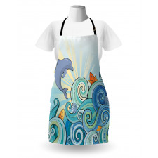 Cartoon Dolphin Ocean Apron