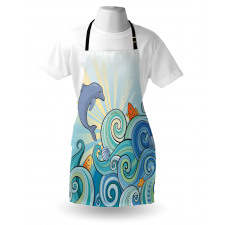 Cartoon Dolphin Ocean Apron