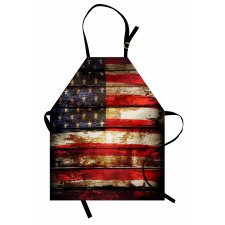 Eskitme Mutfak Önlüğü ABD Bayrağı Desenli