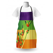 Floral Leaves Stripes Apron