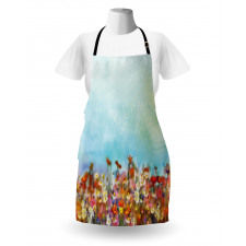 Flower Field Watercolor Apron