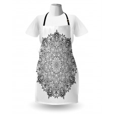 Mandala Art Black White Apron