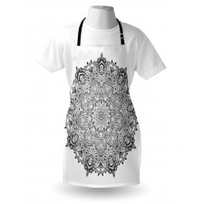 Mandala Art Black White Apron