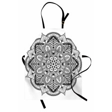 Mandala Black White Art Apron