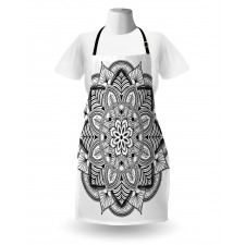 Mandala Black White Art Apron