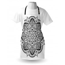 Mandala Black White Art Apron