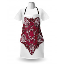 Maroon Mandala Asian Apron