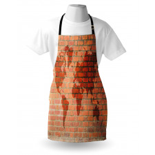 World Map on Brick Wall Apron