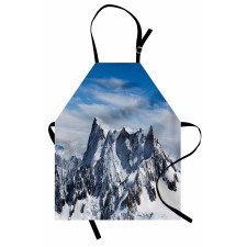Doğa Mutfak Önlüğü Gökyüzü ve Karlı Dağ