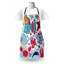 Cartoon Marine Ocean Life Apron