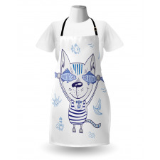 Kitty Holding Fishes Apron
