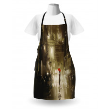 Romantic View Rainy Day Apron