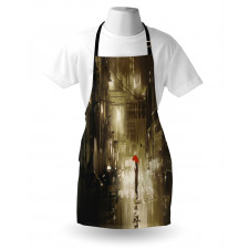 Romantic View Rainy Day Apron