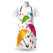 Colorful Umbrellas Leaf Apron