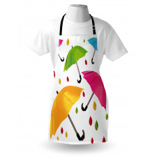 Colorful Umbrellas Leaf Apron