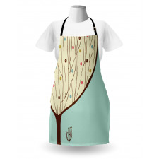 Aqua Hand Drawn Tree Apron