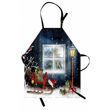 Cozy Cottage Snowy Window Apron