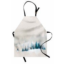 Watercolor Art Pine Trees Apron