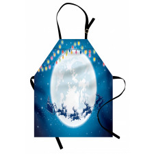 Santa Deer on Night Moon Apron