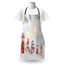 Little Snowmen in Snow Apron