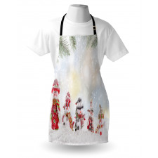 Little Snowmen in Snow Apron