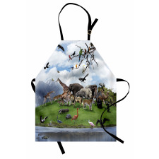 Tropic Animal Collage Apron