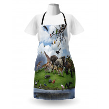 Tropic Animal Collage Apron